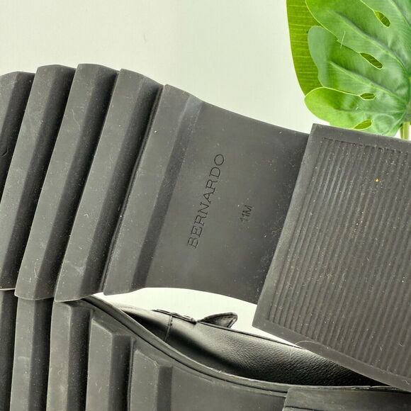 Bernardo Studio Womens Caleb Penny Loafers Block Heel Black Leather Size 11 - Picture 12 of 16